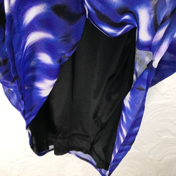 Express Black and Cobalt Tie Dye Chiffon Dress - Picture 10 of 13